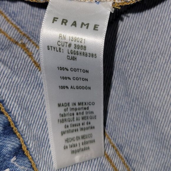 FRAME Le Grand Garçon Raw Edge Shorts Size 26 - Picture 7 of 8